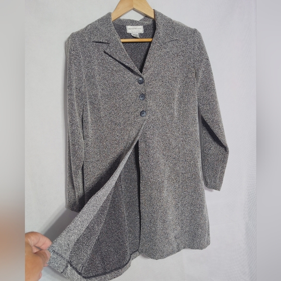 Vintage Molly Malloy Petites Gray Sz 10 Long Over shirt Tunic - Picture 4 of 8